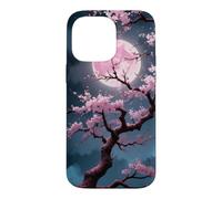 Custodia per iPhone 14 Pro Max Giapponese Rosa Luna Cherry Blossom Sakura Albero Mezzanotte