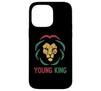 Custodia per iPhone 14 Pro Max Giovane re africano Lion Boy Black History Month Ragazzi africani