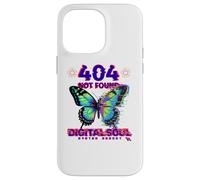 Custodia per iPhone 14 Pro Max Glitch Butterfly Cyberpunk Y2K Estetica Digitale Natura Arte