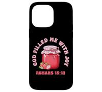 Custodia per iPhone 14 Pro Max God Filled Me With Joy Cristianesimo Bibbia Verso Fragola