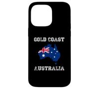 Custodia per iPhone 14 Pro Max Gold Coast Australia Vintage Bandiera Australia Mappa Design