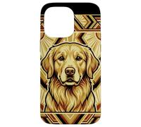 Custodia per iPhone 14 Pro Max Golden Retriever Art Déco retrò