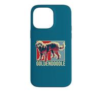 Custodia per iPhone 14 Pro Max Goldendoodle Pop Art Ritratto Doodle mamma papà amante dei cani arte