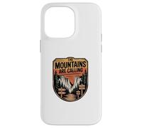Custodia per iPhone 14 Pro Max Grafica del distintivo Wilderness, The Mountains Are Calling