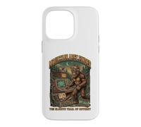 Custodia per iPhone 14 Pro Max Grafica retrò della foresta criptica di Bigfoot Mountain Camping