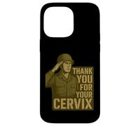 Custodia per iPhone 14 Pro Max GRAZIE PER IL TUO CERVIX - Retro Military Humor