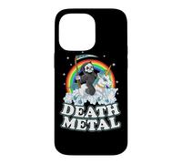 Custodia per iPhone 14 Pro Max Grim Reaper Riding Unicorn | Death Metal Pastel Goth