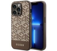 Custodia per iPhone 14 Pro Max Guess GCube Stripes MagSafe Marrone