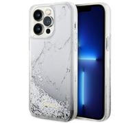 Custodia per iPhone 14 Pro Max Guess Liquid Glitter Marmo Bianco