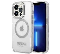 Custodia Guess Metal Outline per iPhone 14 Pro Max, argento, compatibile con MagSafe - Nouvo