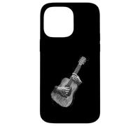 Custodia per iPhone 14 Pro Max Hand Drawn Guitar Sketch Design, Expressive Acoustic Music