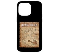 Custodia per iPhone 14 Pro Max Happiness Found Here Vintage Pirate Map Crab