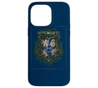 Custodia per iPhone 14 Pro Max Harry Potter Hogwarts Green and Gold Floral Crest
