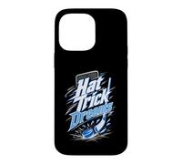 Custodia per iPhone 14 Pro Max Hat Trick Dreams Giocatore Hockey Puck Bastoni