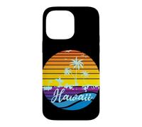 Custodia per iPhone 14 Pro Max Hawaii Vintage Sunset Surfer Souvenir