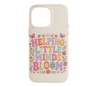 Custodia per iPhone 14 Pro Max Helping Little Minds Bloom Teacher, farfalla floreale, mela