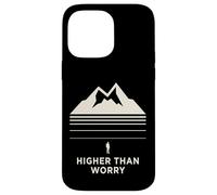 Custodia per iPhone 14 Pro Max Higher Than Worry montagna silhouette escursionista