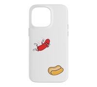 Custodia per iPhone 14 Pro Max Hot Dog che salta nel panino retrò estivo barbecue barbecue 4 luglio