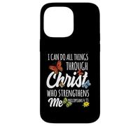Custodia per iPhone 14 Pro Max I Can Do All Things Through Christ Buttefly Art Religious