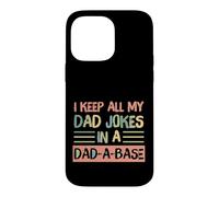 Custodia per iPhone 14 Pro Max I Keep All My Dad Jokes In A Dad-A-Base Retro Father's Day