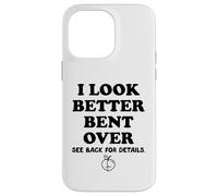 Custodia per iPhone 14 Pro Max I Look Better Bent Over Book See Back for Details Peach Butt