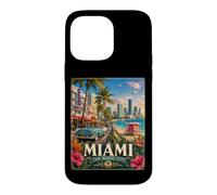 Custodia per iPhone 14 Pro Max I Love Miami FL., Miami Tropical Beach Vintage Travel Poster