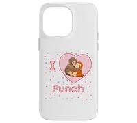 Custodia per iPhone 14 Pro Max I Love Punch The Baby Monkey Hearts