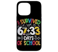 Custodia per iPhone 14 Pro Max I Survived 67 + 33 Days School Kids Funny Math 100th Day