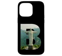 Custodia per iPhone 14 Pro Max Iconico Brasile Paesaggio Cristo Redentore Lettera B
