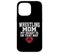 Custodia per iPhone 14 Pro Max Il mio cuore è su quel tappeto Wrestling Mom Graphic