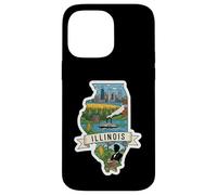 Custodia per iPhone 14 Pro Max Illinois Vintage Skyline di Chicago e Orgoglio dell'Illinois