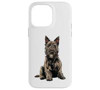 Custodia per iPhone 14 Pro Max Illustrazione del cane Picard Berger grigio