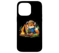 Custodia per iPhone 14 Pro Max Illustrazione di campeggio Fox Campfire