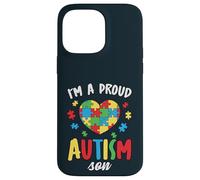 Custodia per iPhone 14 Pro Max I'm a Proud Autism Son - Puzzle per la consapevolezza dell'autismo, cuore per bambini