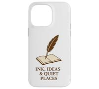 Custodia per iPhone 14 Pro Max Inchiostro, idee e luoghi tranquilli - Libro penna d'oca