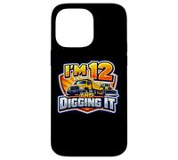 Custodia per iPhone 14 Pro Max Io sono 12 E Digging It Boys 12 ° compleanno camion da costruzione