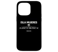 Custodia per iPhone 14 Pro Max Isla Mujeres Messico Coordinates Island Travel Design