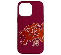 Custodia per iPhone 14 Pro Max Japanese Tiger Red Flame Design For Men Year Of The Tiger