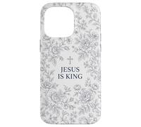 Custodia per iPhone 14 Pro Max Jesus Is King Cristiano Fede Croce Floreale Preghiera Donne