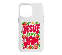 Custodia per iPhone 14 Pro Max Jesus is My Jam Cute Christian Strawberry Faith