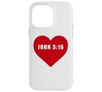 Custodia per iPhone 14 Pro Max John 3:16 GOD So Loved The World Bible Verse Reference Heart