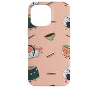 Custodia per iPhone 14 Pro Max Kawai Pattern Carino Sushi Maki Salsa di Soia Onigiri Giappone Divertente