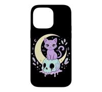 Custodia per iPhone 14 Pro Max Kawaii Goth Cat Skull Anime Manga Horror Raccapricciante Pastel Goth