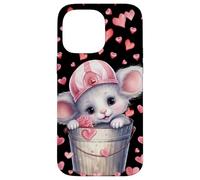 Custodia per iPhone 14 Pro Max Kawaii Mouse In Valentines Basket For Girls Cute Heart
