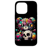 Custodia per iPhone 14 Pro Max Kawaii Pastel Goth Teddy Tee - Carino Creepy Skull Anime Bear