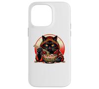 Custodia per iPhone 14 Pro Max Kawaii Ramen Cat giapponese xilografia Fuji Sunset Art