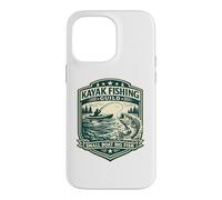 Custodia per iPhone 14 Pro Max Kayak Fishing Guild Piccola barca Big Fish Vintage Badge