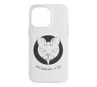 Custodia per iPhone 14 Pro Max Krampus Cat Horror Xmas Illustration Horned Cat w Tongue