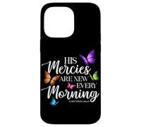 Custodia per iPhone 14 Pro Max La sua misericordia è nuova ogni mattina versi biblica farfalla