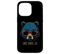 Custodia per iPhone 14 Pro Max Lake Tahoe California Bear indossa occhiali da sole design